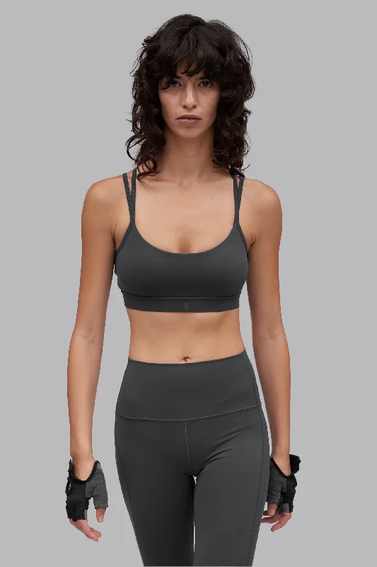 V_SCULPT STRAPPY SPORTS BRA - Dark Gray