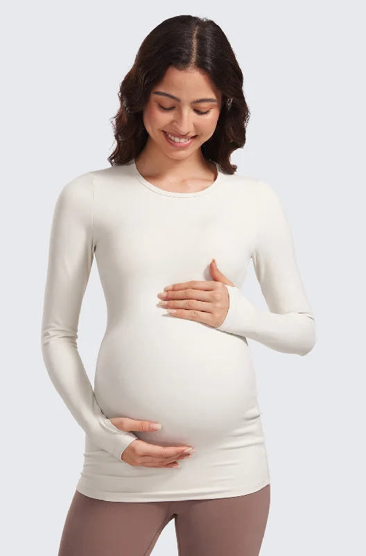 Crewneck Maternity Long Sleeve Shirts