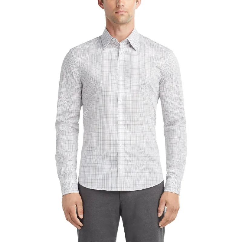 Calvin Klein Mens Wrinkle Resistant Stretch Button-Down Shirt