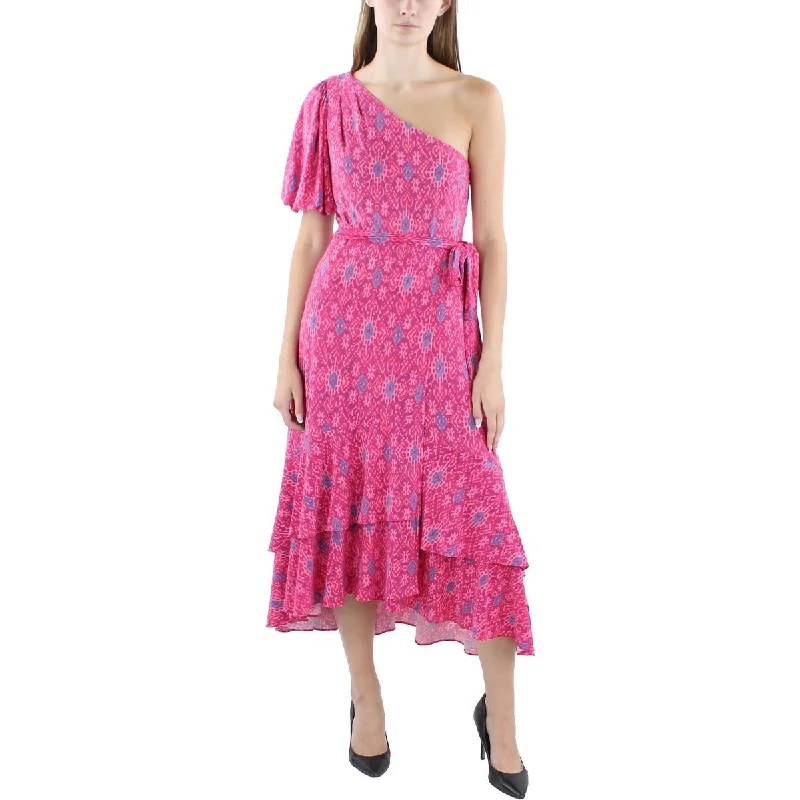 Lauren Ralph Lauren Womens Printed Tea Length Wrap Dress