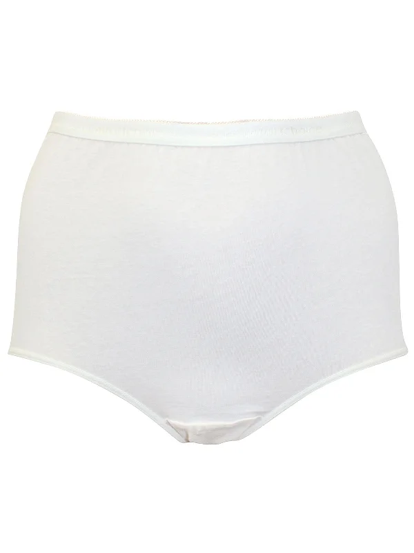 100% Cotton Pull On Full Brief White