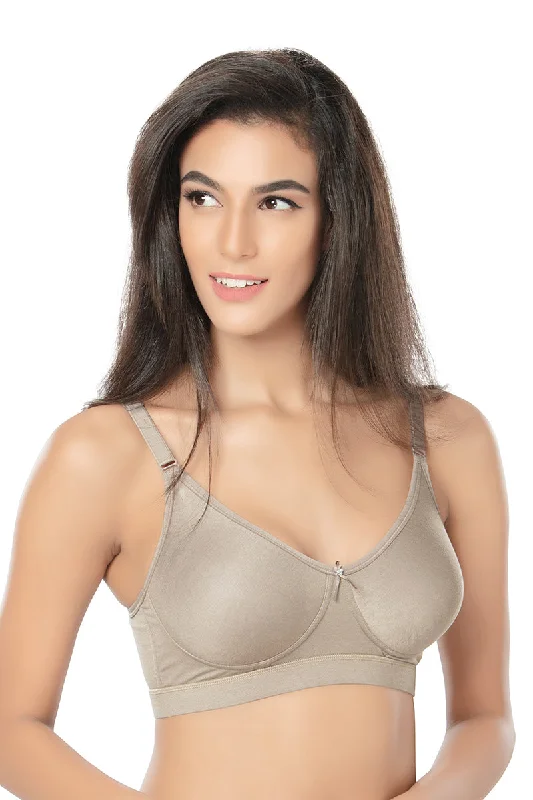 1235-Cotton Plain Bra-Dark Skin