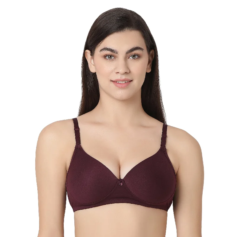 1253  Padded T-Shirt  Bra Wine