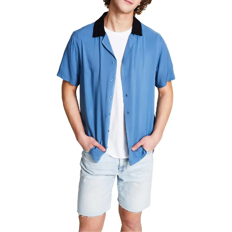 And Now This Mens Contrast Trim Collared Button-Down Shirt