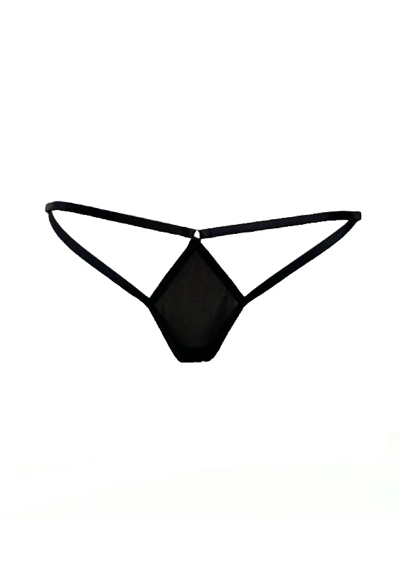 SHEER Diamond Thong (Black)