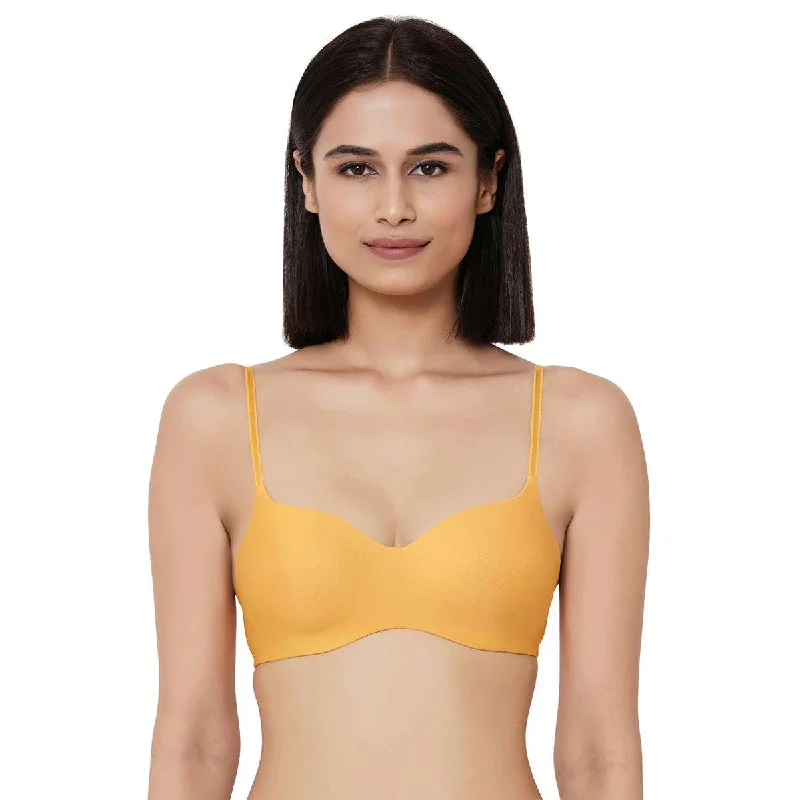 Basic Mold Padded Non Wired 3/4Th Cup Everyday T-Shirt Bra - Yellow