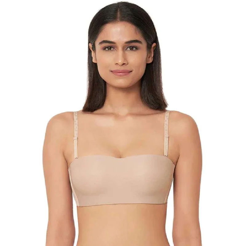 Basic Mold Padded Non Wired Half Cup Strapless T-Shirt Bra - Beige