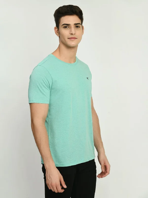 Basic Sea Green Knitted fabric T-Shirt