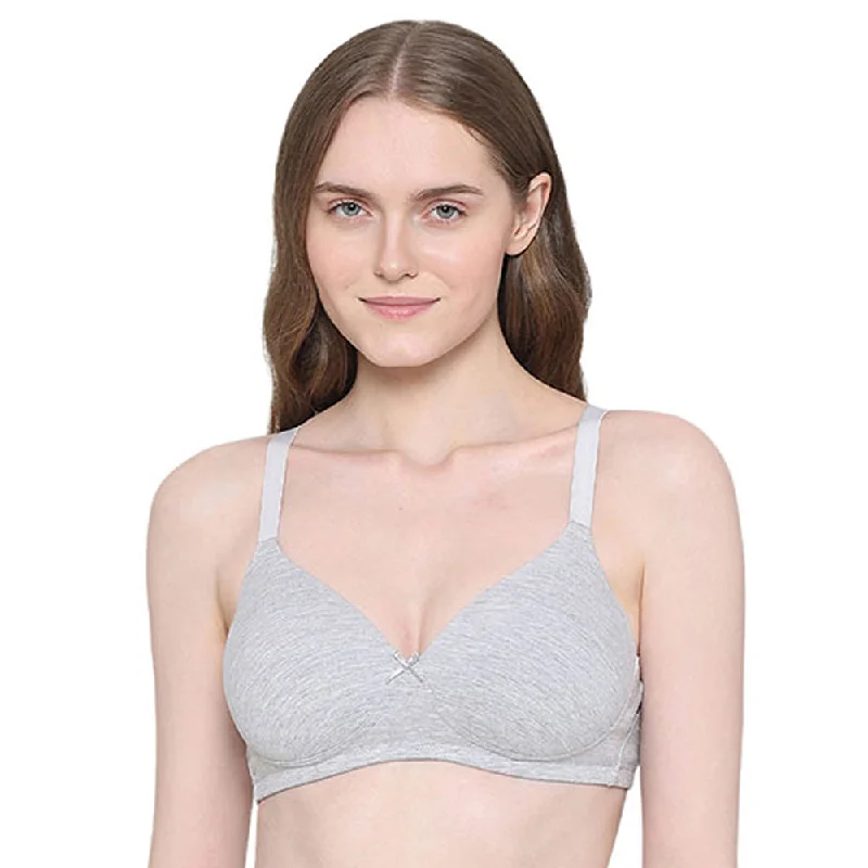 BASICS Essentials2.0 Padded Non-wired 3/4th Cup Everyday Wear T-shirt Bra - Grey