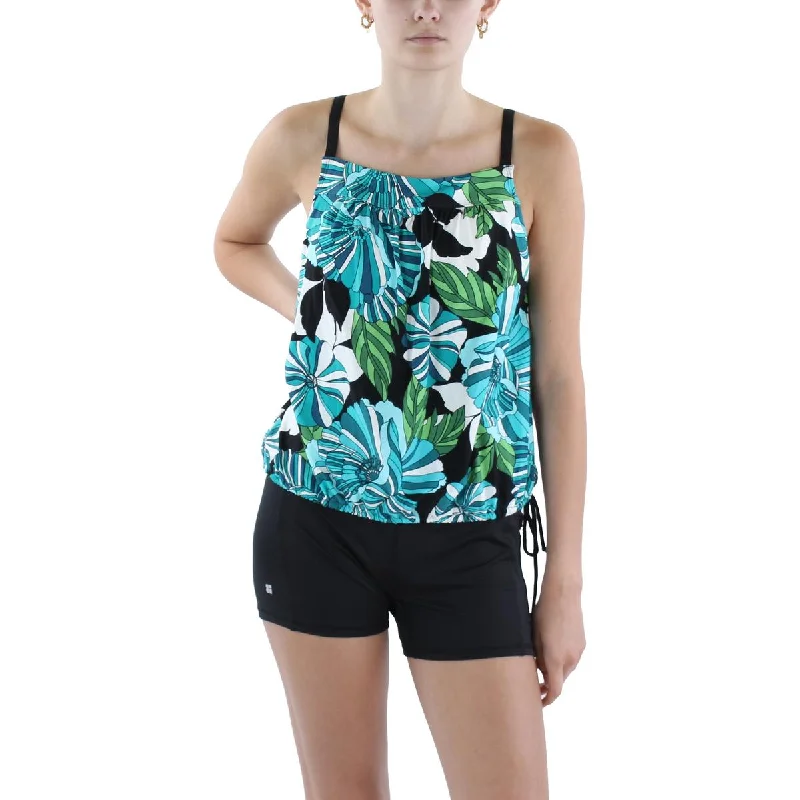 Beach House Womens Audrey Blouson Tankini Printed Nylon Tankini Swim Top