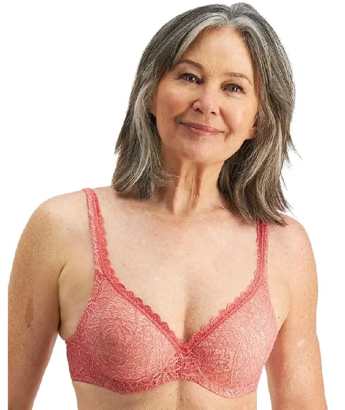 Berlei Barely There Lace Contour Bra - Dusty Red