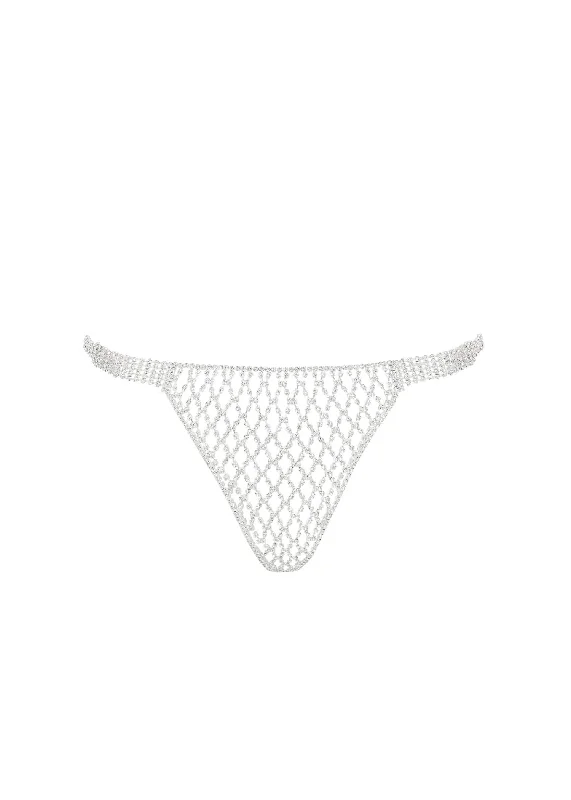 Elsa Diamond Lattice Thong (Silver/Clear)