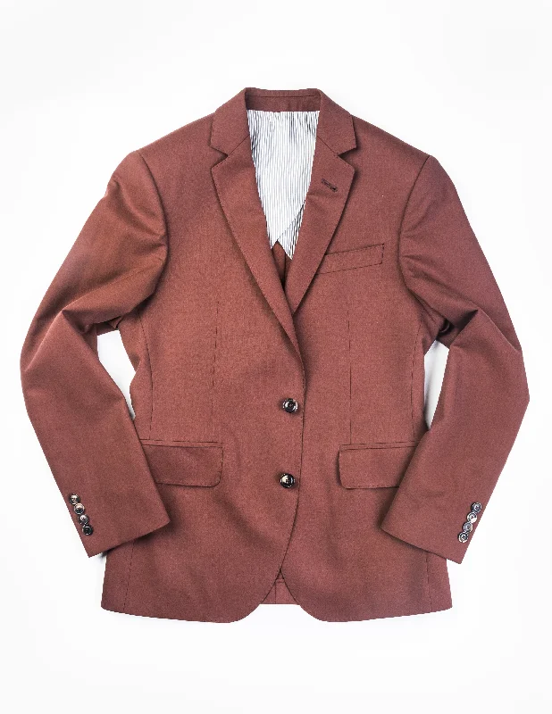 FINAL SALE: BKT50 Tailored Jacket in Herringbone Wool/Cotton - Brick