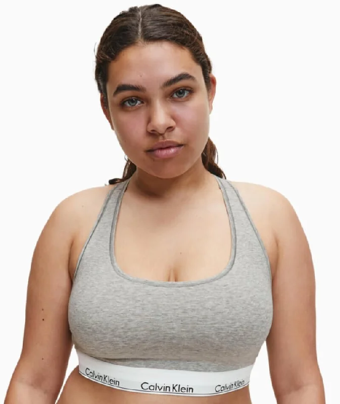 Calvin Klein Modern Cotton Plus Unlined Bralette - Grey Heather