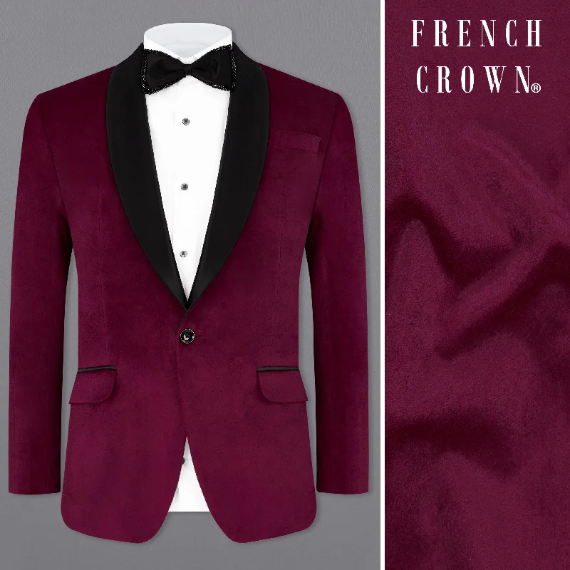 Castro Maroon Velvet Tuxedo Designer Blazer