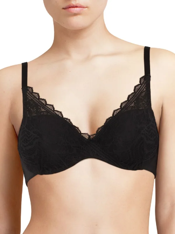 Easy Feel Floral Touch Covering Memory Foam Bra - Black