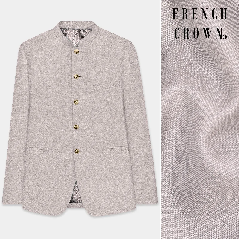 Clamshell Cream Wool Rich Bandhgala Blazer