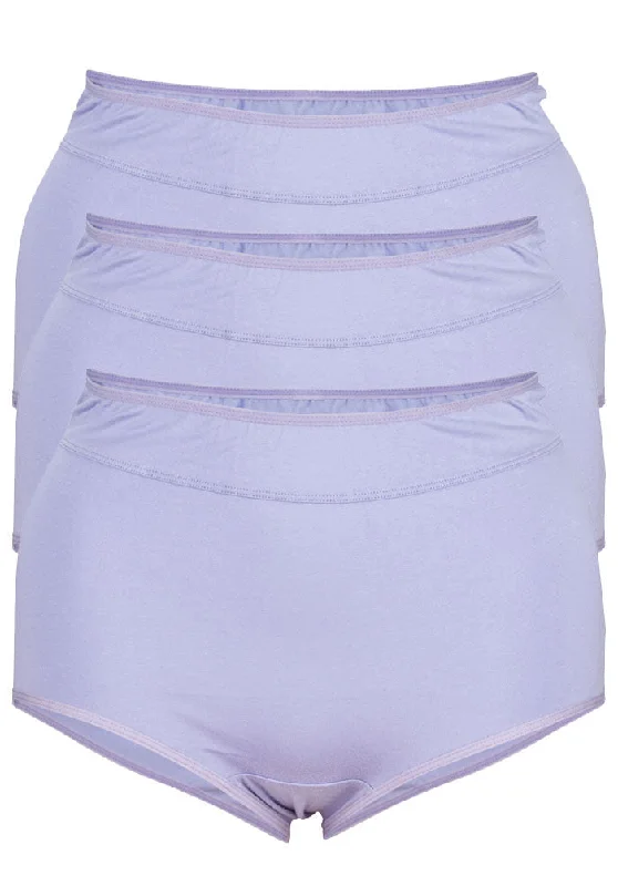 Plus Size Cotton Full Brief Panty 3 Pack Value Pack Lilac