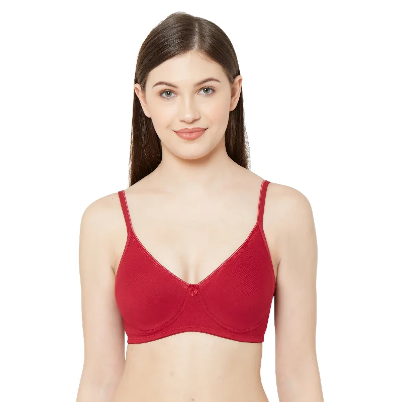 1025 - Plain Mold T-Shirt Bra Maroon