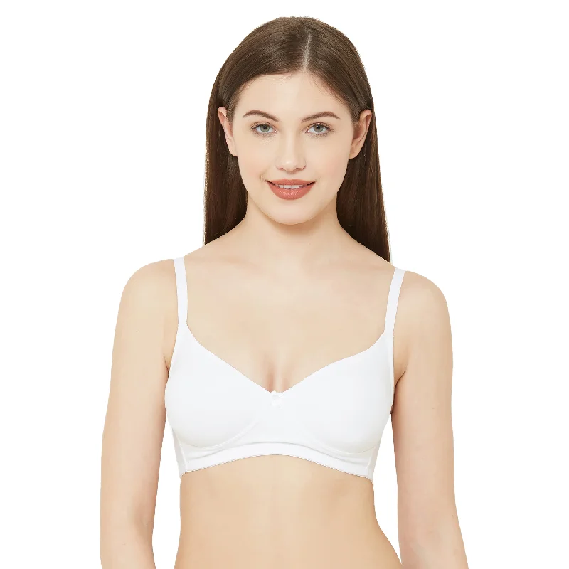 Saheli-Cotton Basics Plain Non Padded Mold Bra White