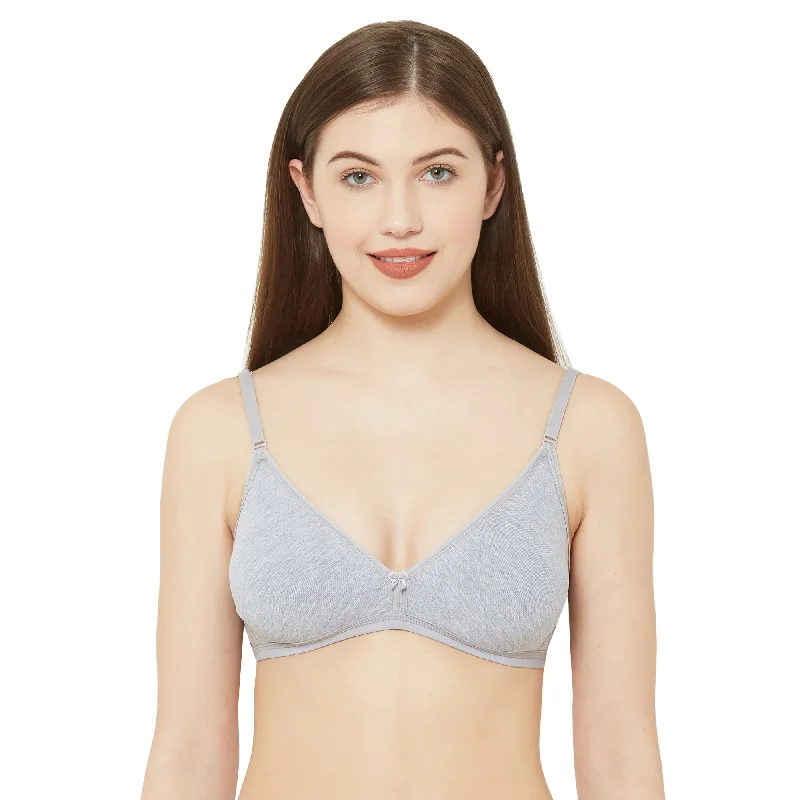 1029-Cotton Basics Plain Non Padded Non Wired Bra Grey