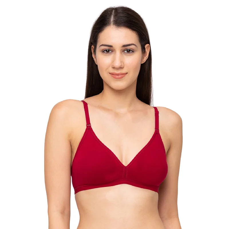 1029-Cotton Basics Plain Non Padded Non Wired Bra Maroon