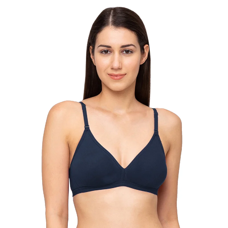 1029-Cotton Basics Plain Non Padded Non Wired Bra NavyBlue