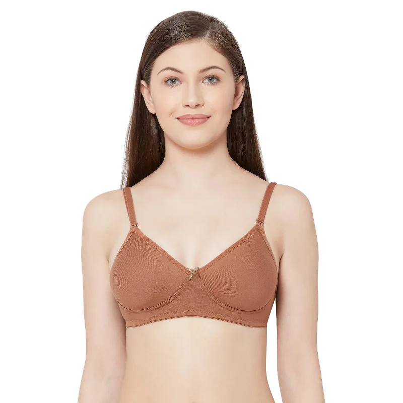 1030-Cotton Basics Plain Soft Padded T-Shirt Bra Coffee