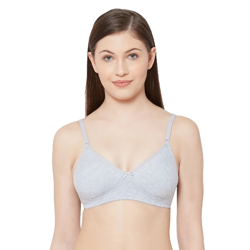 1030-Cotton Basics Plain Soft Padded T-Shirt Bra Grey