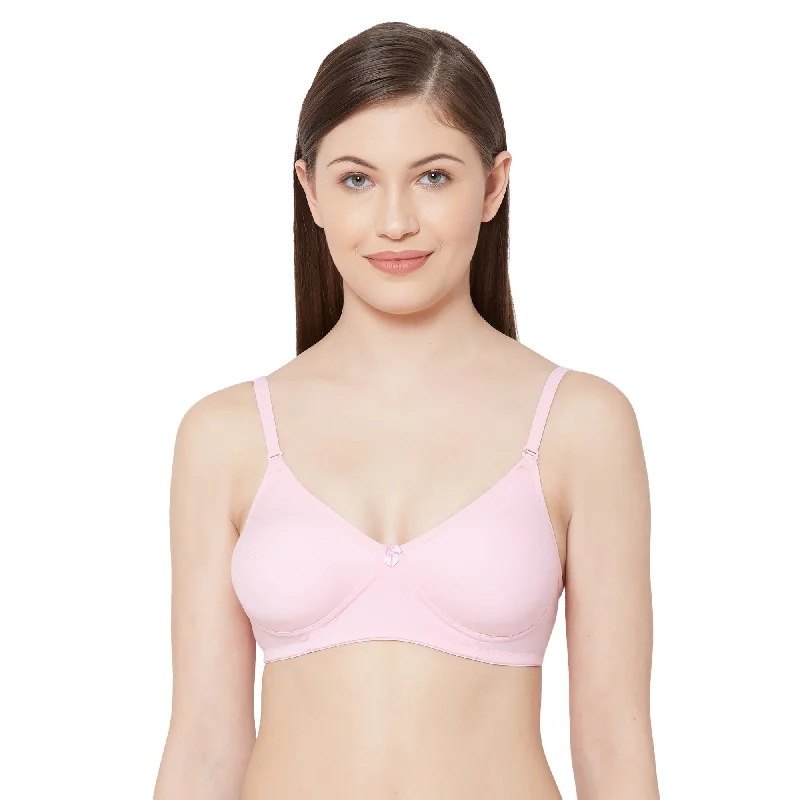 1030-Cotton Basics Plain Soft Padded T-Shirt Bra Pink