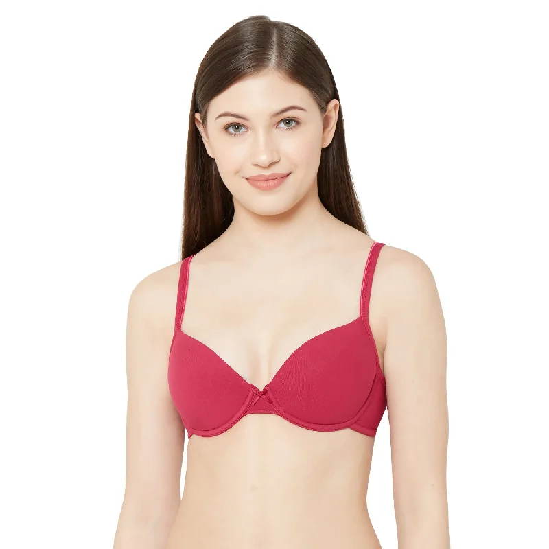 6380-Basic Plain Padded Bra Magenta