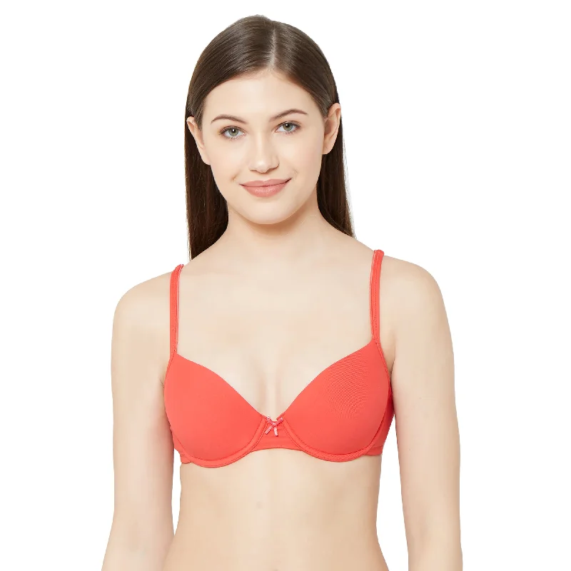 6380-Basic Plain Padded Bra Red