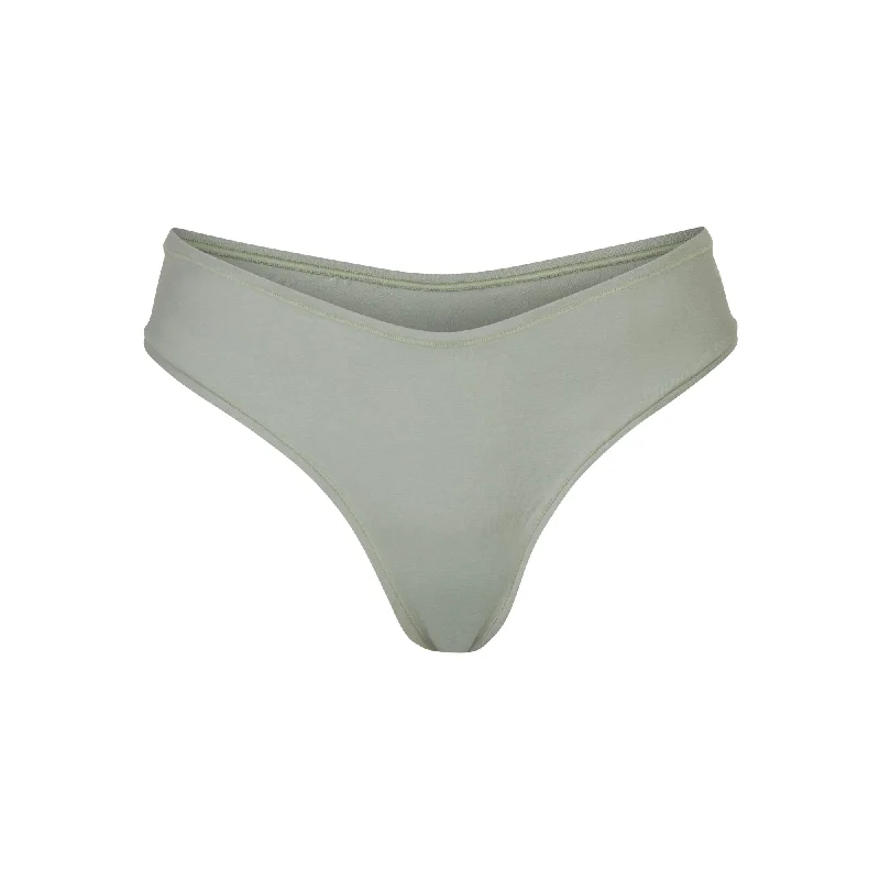 COTTON JERSEY DIPPED THONG | MINERAL