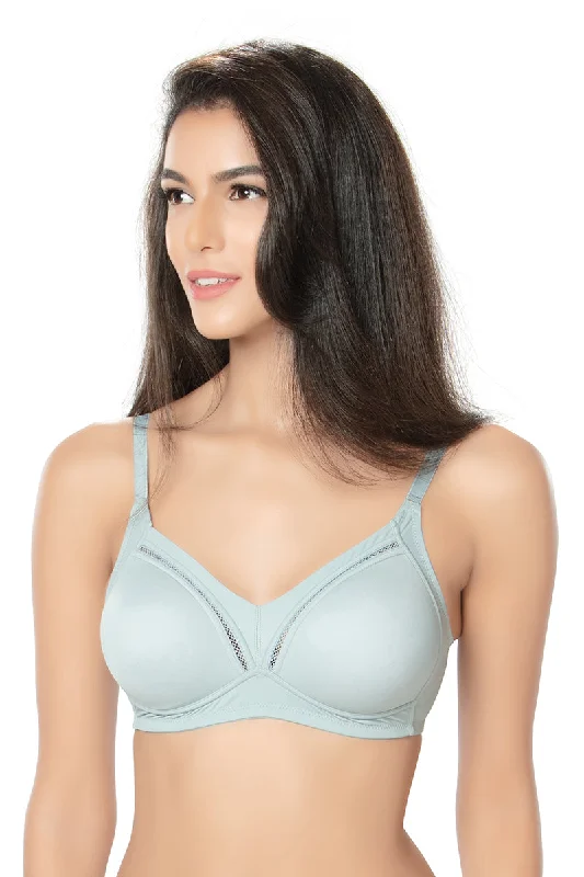 1234-Cotton Plain Bra Grey