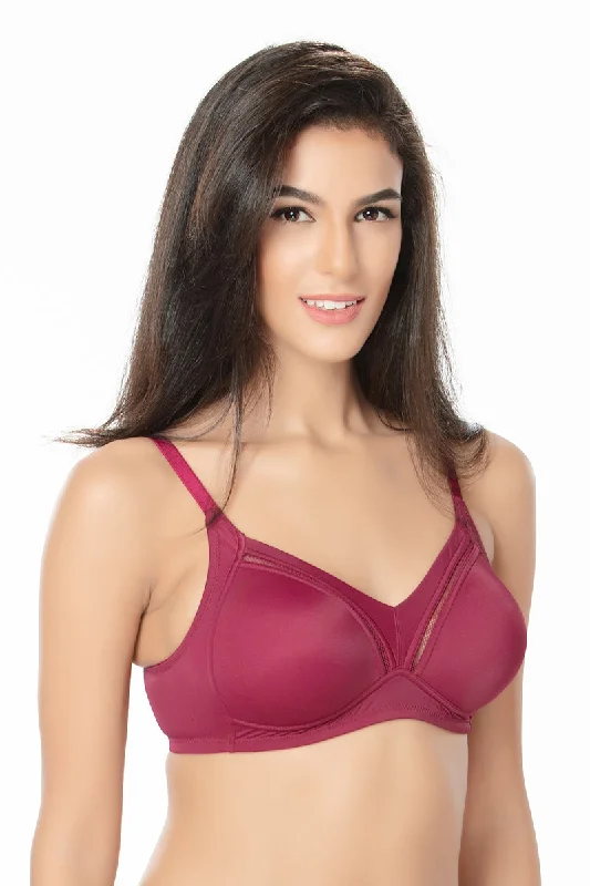 1234-Cotton Plain Bra Maroon