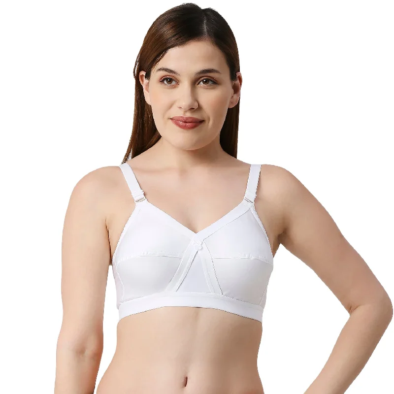 Stefi-Cotton Plain Bra  White