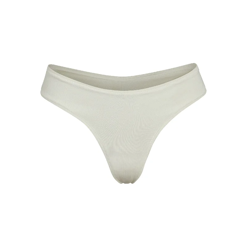 COTTON RIB DIPPED THONG | BONE