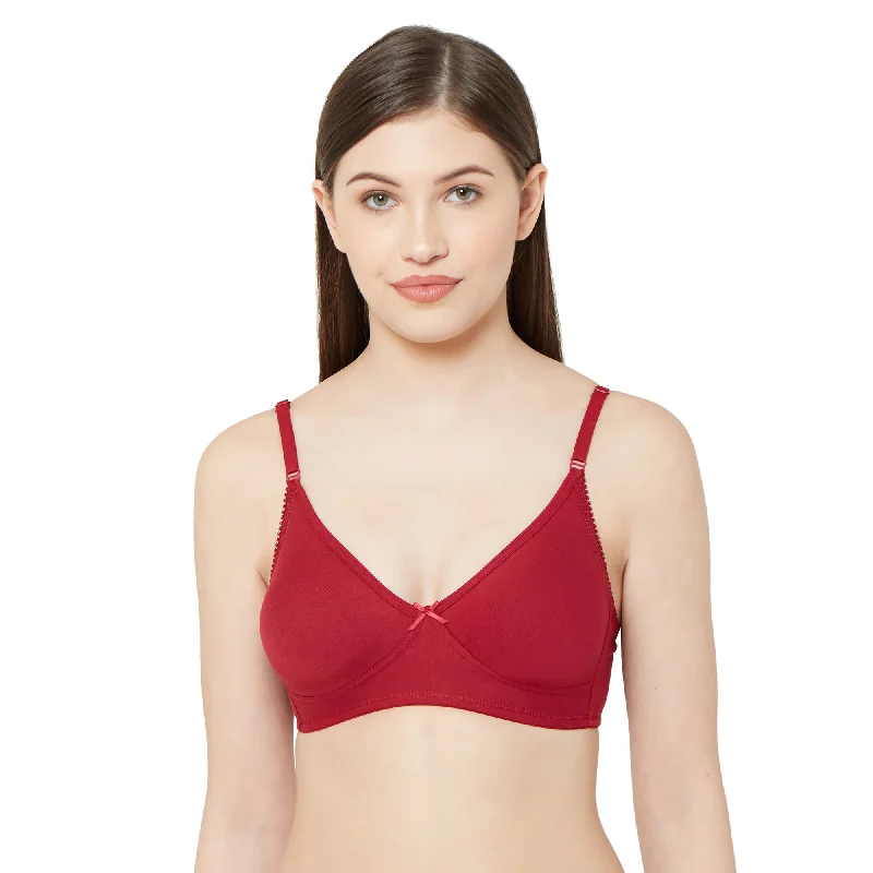 Dipti-Plain Mold T-shirt Bra Maroon