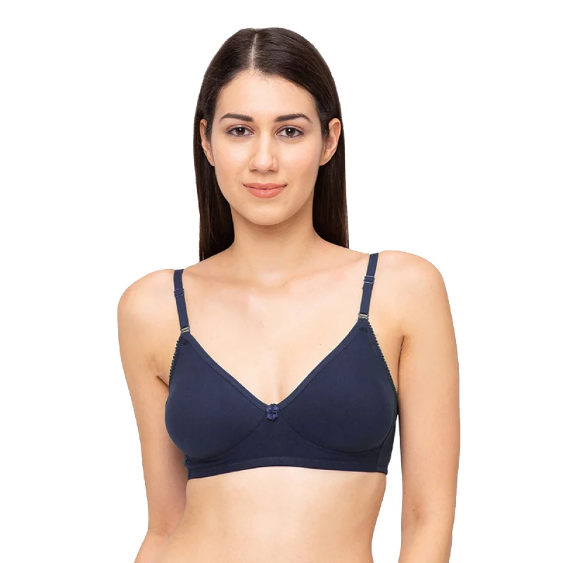 Dipti-Plain Mold T-shirt Bra Navy Blue