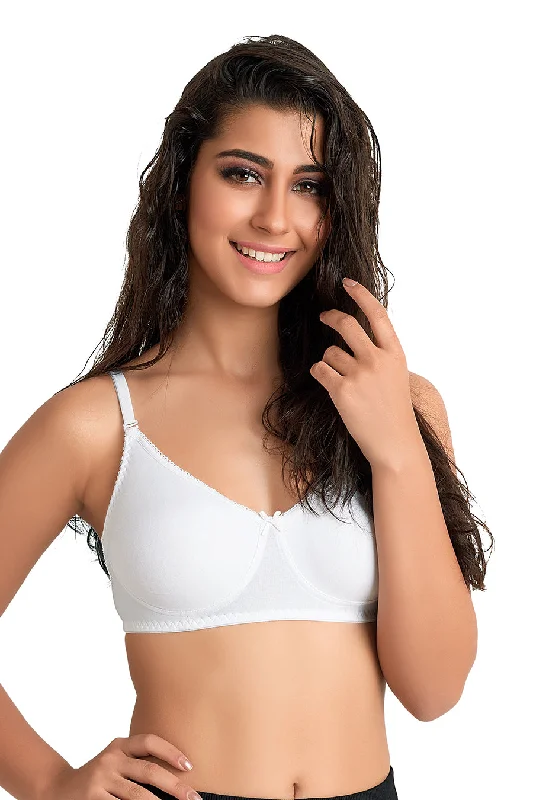 Saaga-Plain Mold T-shirt Bra  White