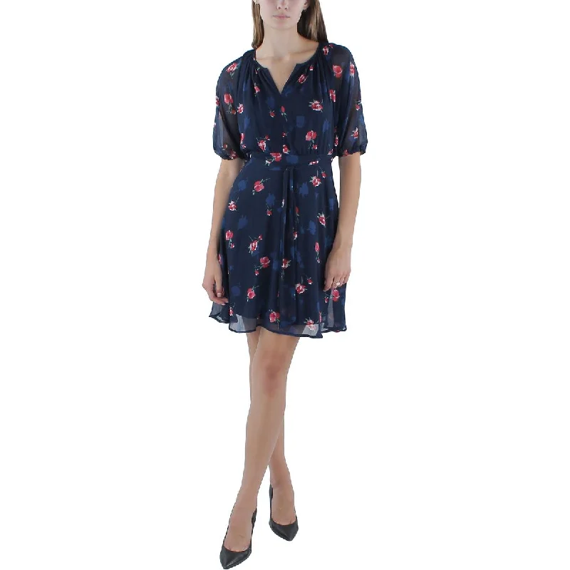 DKNY Womens Petites  Fit & Flare Dress