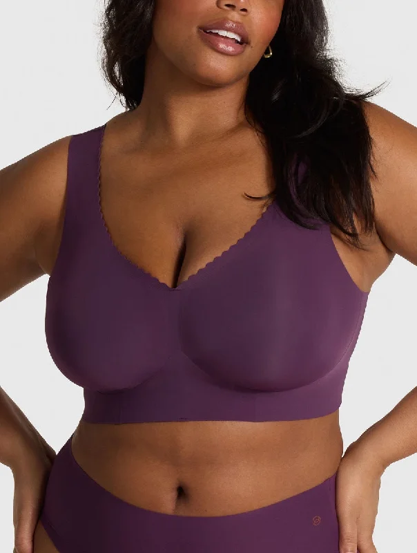 Evelyn & Bobbie Evelyn Plum Wireless Plunge Bra