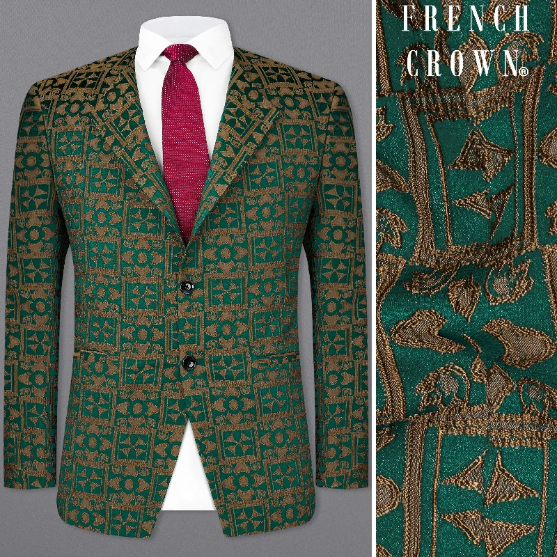 Everglade Green with Millbrook Brown Embroidered Blazer