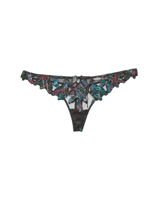 Fleur du Mal Lily Embroidery Hipster Thong