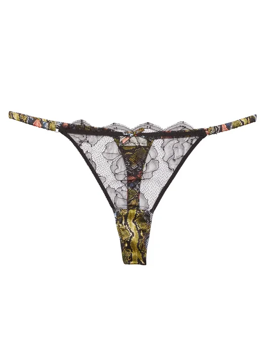 Fleur du Mal Rose Lace Thong