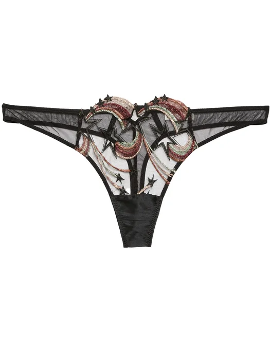 Fleur du Mal Shooting Star Embroidery Thong