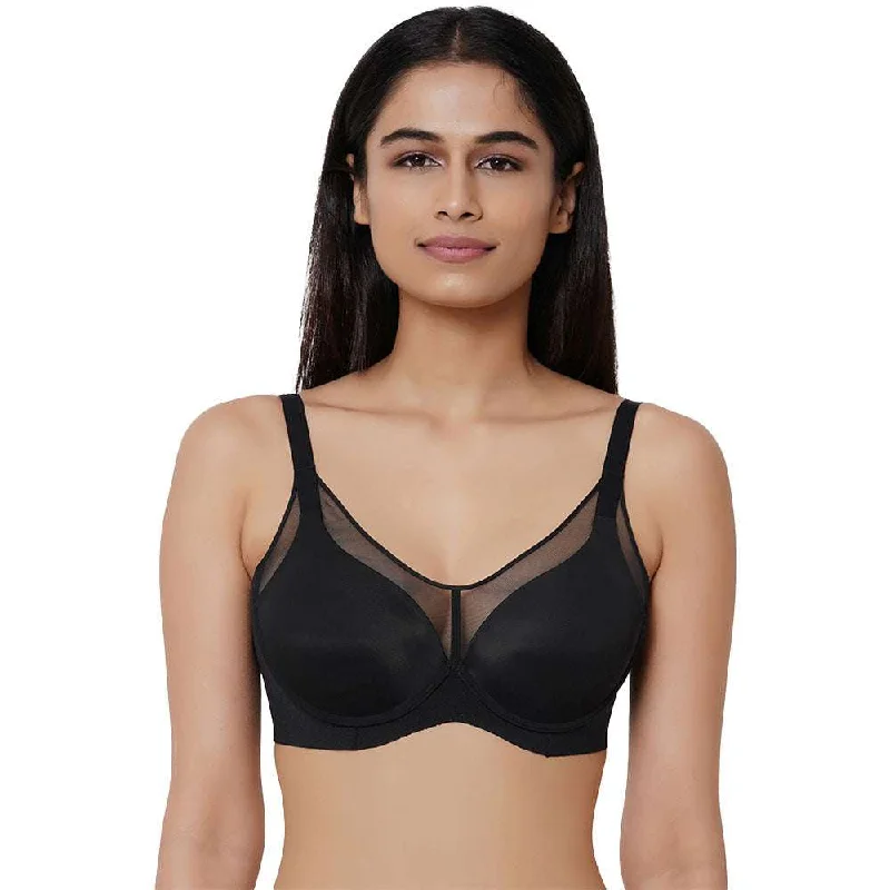 Franca Padded Non-wired Full Cup Everyday Wear Full coverage T-Shirt Bra - Black