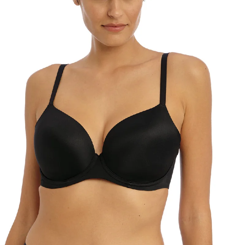 Freya Undetected Black Smooth Molded T Shirt Bra 401708