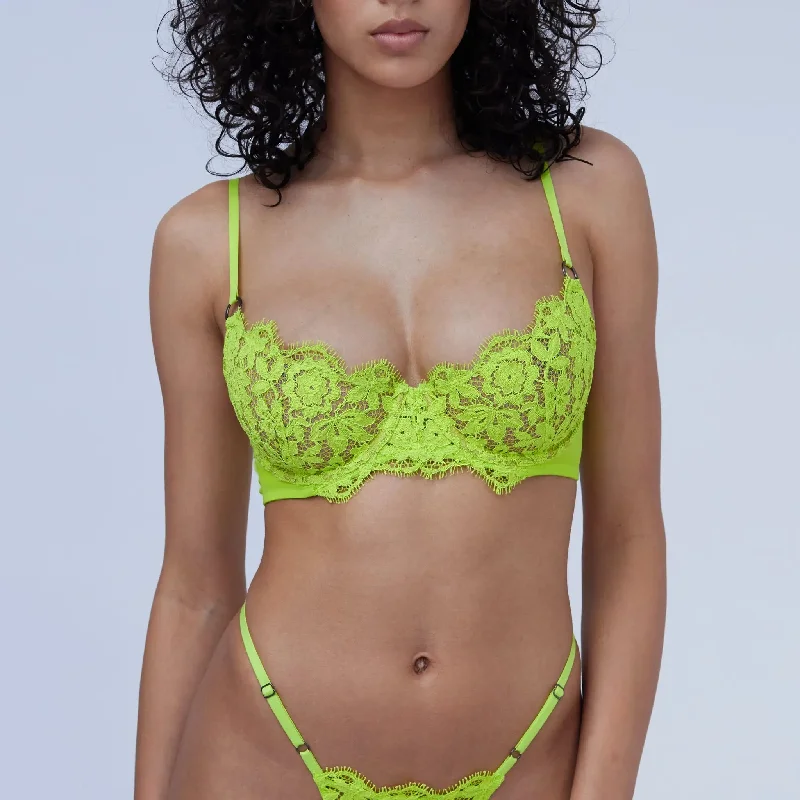 Frisson Lace Demi Bra Acid Green