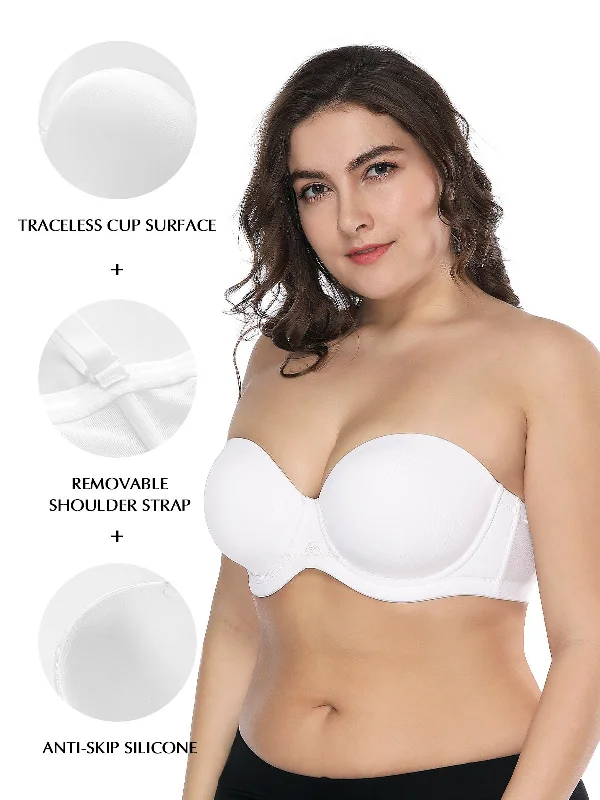 Full Figure Strapless Underwire Multiway Contour Bra White